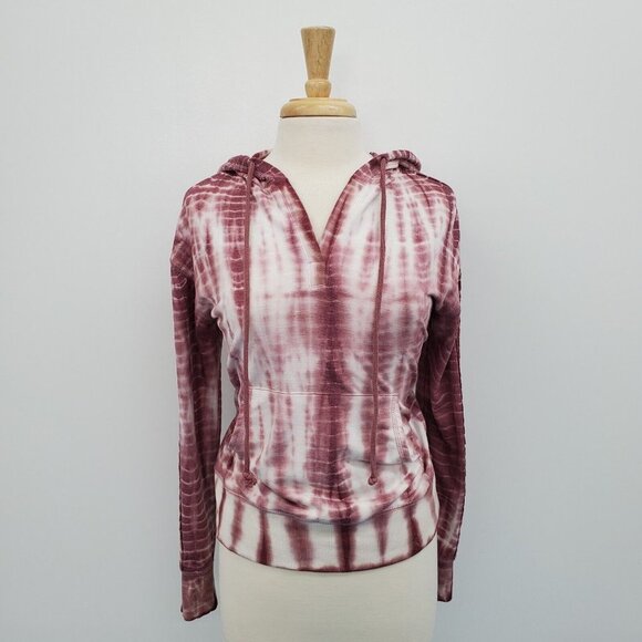 Knox Rose Tops - Knox Rose Womens Pink White Tie Dye Hoodie Sweatshirt Size S Pullover Pocket